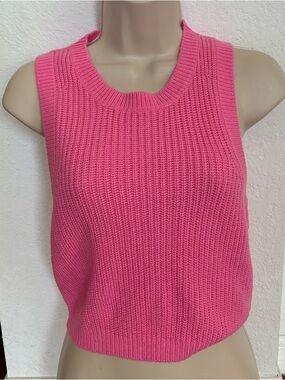 Divided Ribbed Knit Sleeveless Top Size Medium